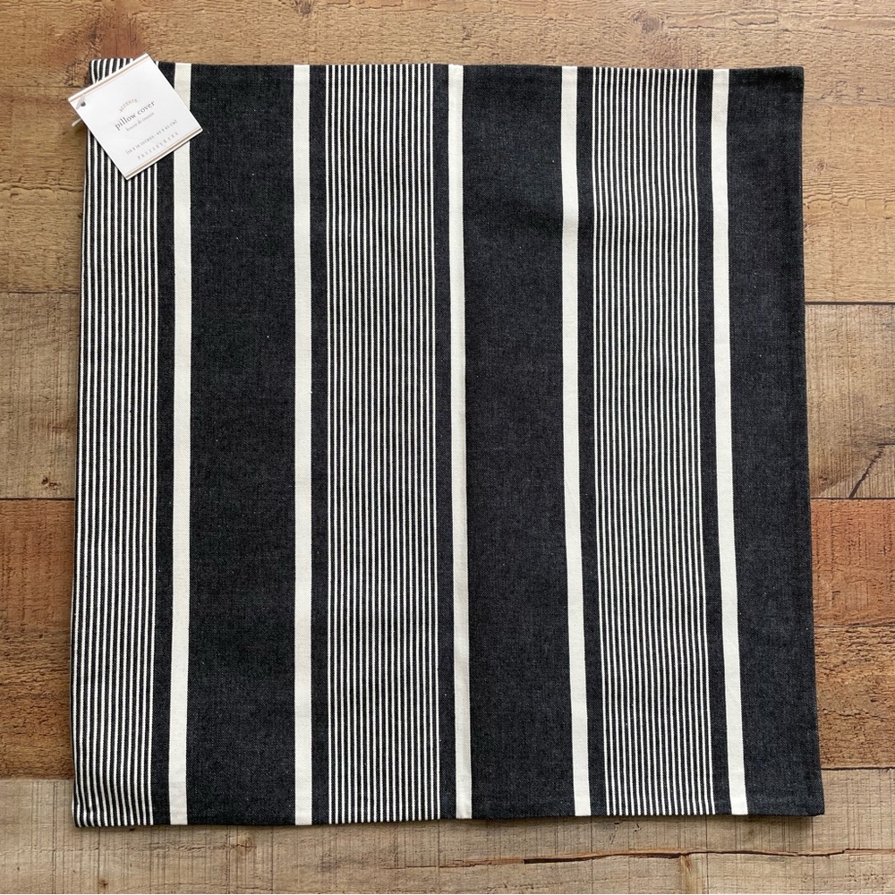 Pottery Barn Accents Pillow Cover 18x18 inches Black and White Stripes